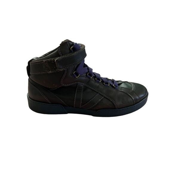 Louis Vuitton Sneakers Men’s 8 High Top Leather Brown Purple Authentic BA0097 8 - Picture 2 of 16